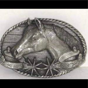 Siskiyou Other - Siskiyou Pewter Horse & Spurs Belt Buckle #63 Siskiyou Other - Siskiyou Pewter Horse & Spurs Belt Buckle #63